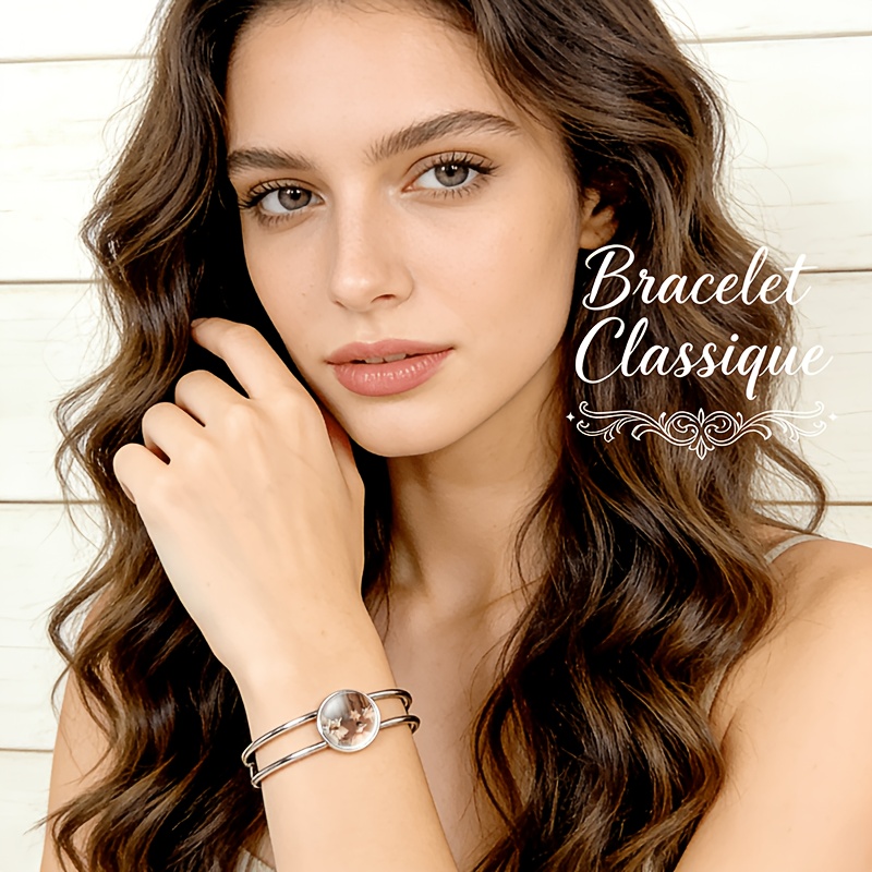 Women's Adjustable Open Bangle with Ballerina Emblem & Pink Tulle Design